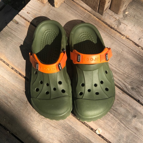 Green and orange crocs Clearance